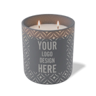 Customized graphite, curves pattern Wild Journey 12 oz Studio luxury candle with laser etched logo or design