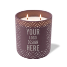 Customized velvet plum, curves pattern Wild Journey 12 oz Studio luxury candle with laser etched logo or design