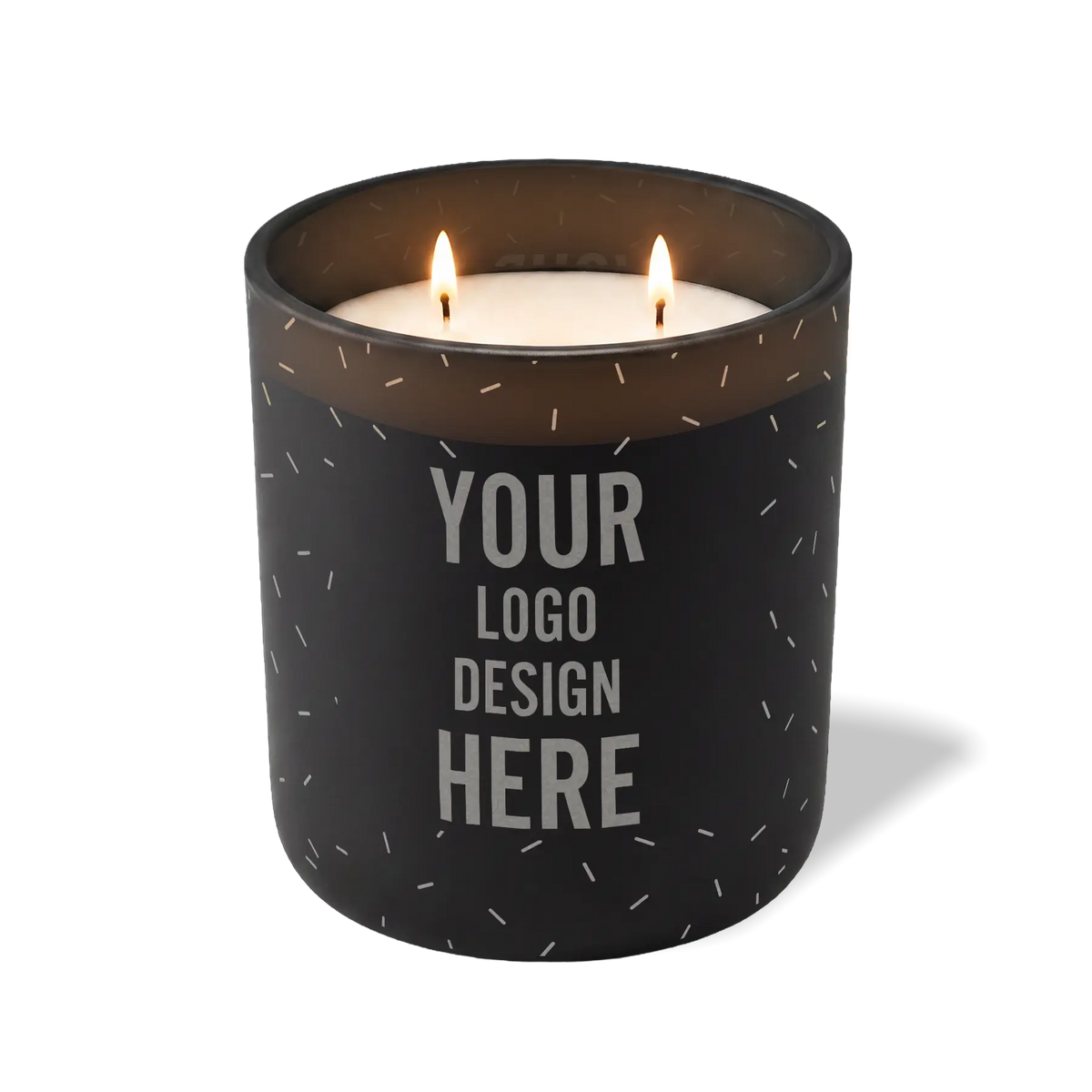 Customized black, sprinkles pattern Wild Journey 12 oz Studio luxury candle with laser etched logo or design