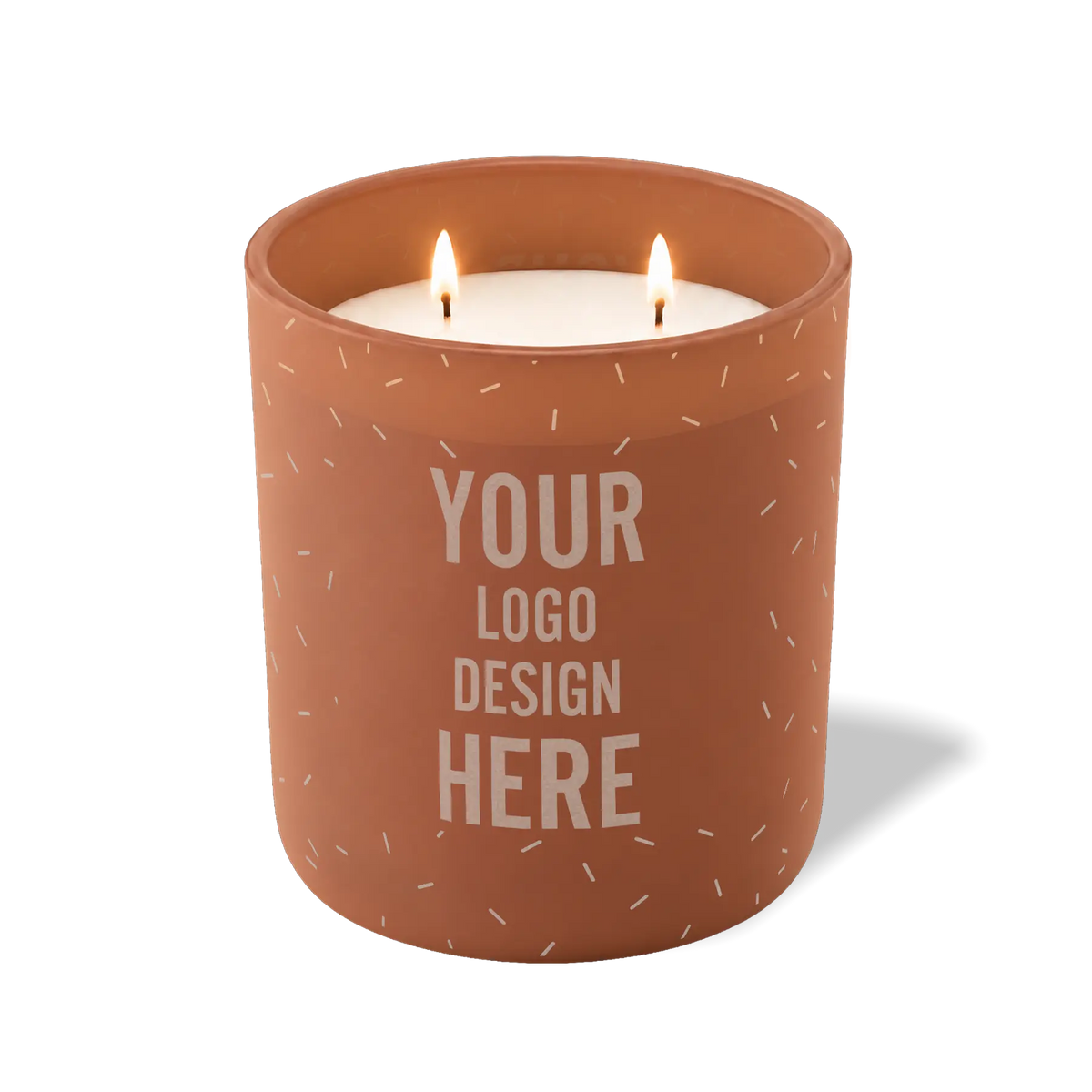 Customized clay, sprinkles pattern Wild Journey 12 oz Studio luxury candle with laser etched logo or design