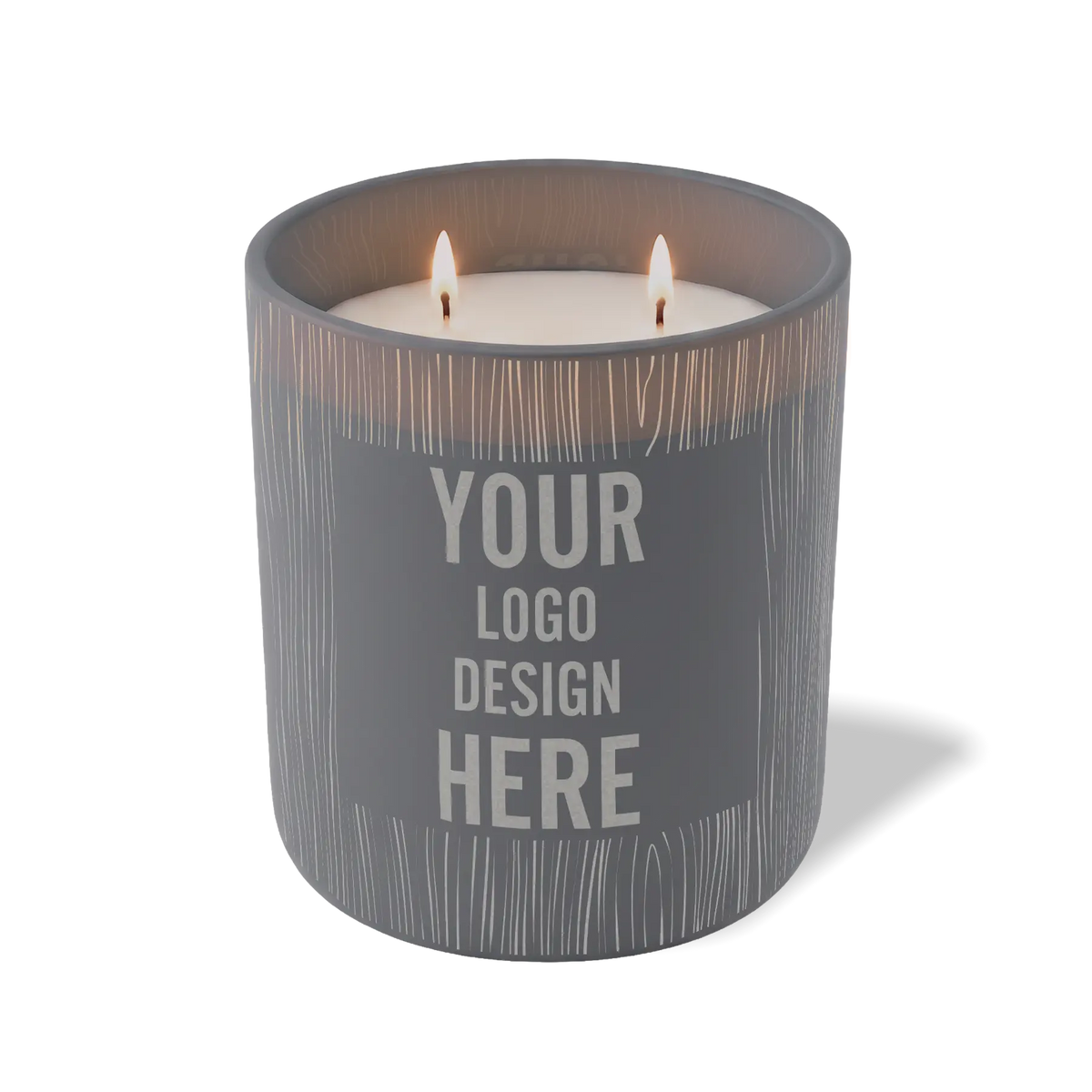 Customized graphite, wood grain pattern Wild Journey 12 oz Studio luxury candle with laser etched logo or design