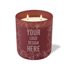 Customized burgundy, branches pattern Wild Journey 12 oz Studio luxury candle with laser etched logo or design