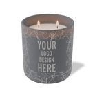 Customized graphite, branches pattern Wild Journey 12 oz Studio luxury candle with laser etched logo or design