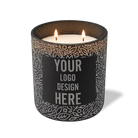 Customized black, floral pattern Wild Journey 12 oz Studio luxury candle with laser etched logo or design