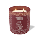 Customized burgundy, floral pattern Wild Journey 12 oz Studio luxury candle with laser etched logo or design