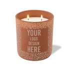 Customized clay, floral pattern Wild Journey 12 oz Studio luxury candle with laser etched logo or design