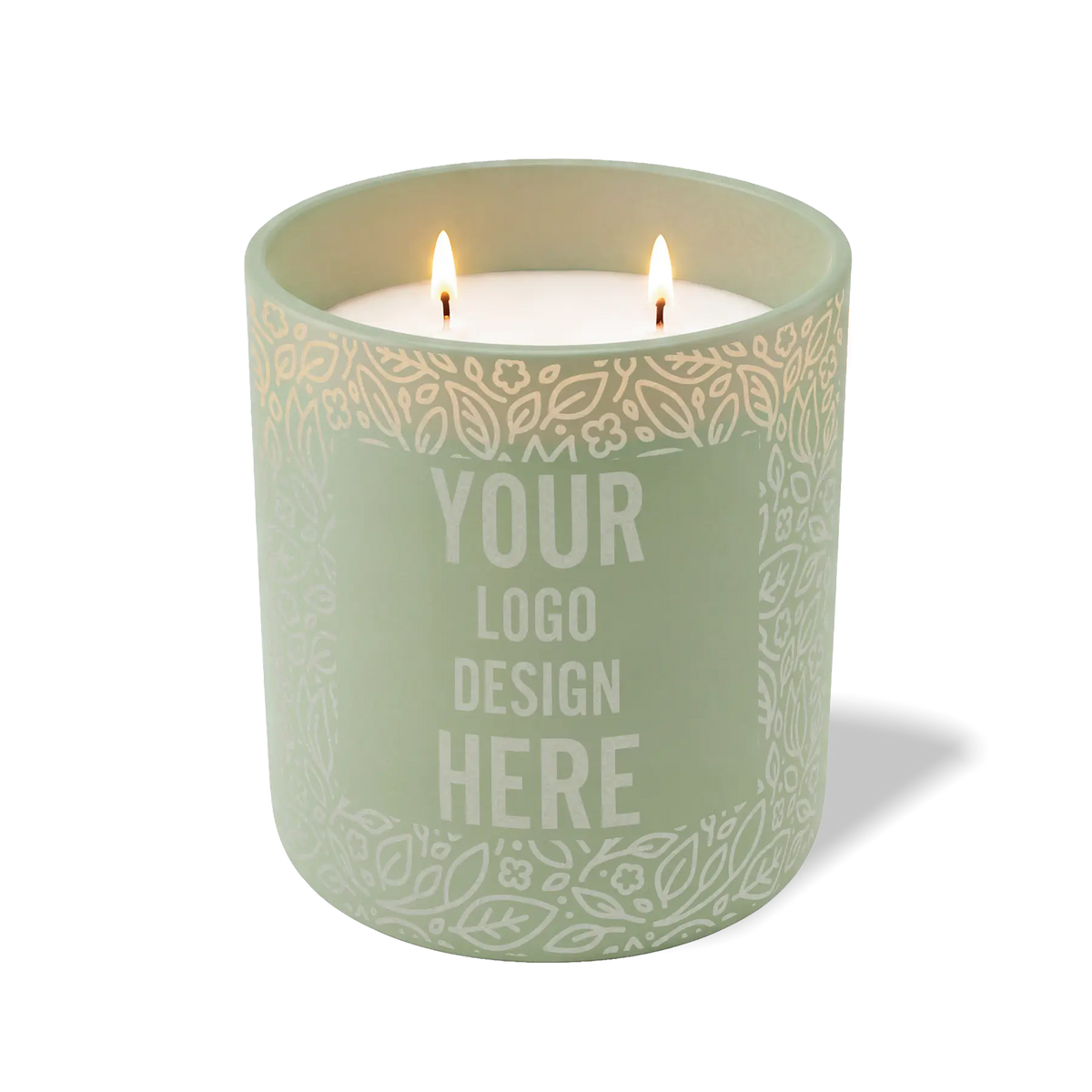 Customized meadow, floral pattern Wild Journey 12 oz Studio luxury candle with laser etched logo or design