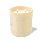 Customized sand, floral pattern Wild Journey 12 oz Studio luxury candle with laser etched logo or design