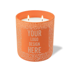 Customized tangy orange, floral pattern Wild Journey 12 oz Studio luxury candle with laser etched logo or design