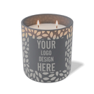 Customized graphite, leafy pattern Wild Journey 12 oz Studio luxury candle with laser etched logo or design