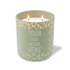 Customized meadow, leafy pattern Wild Journey 12 oz Studio luxury candle with laser etched logo or design