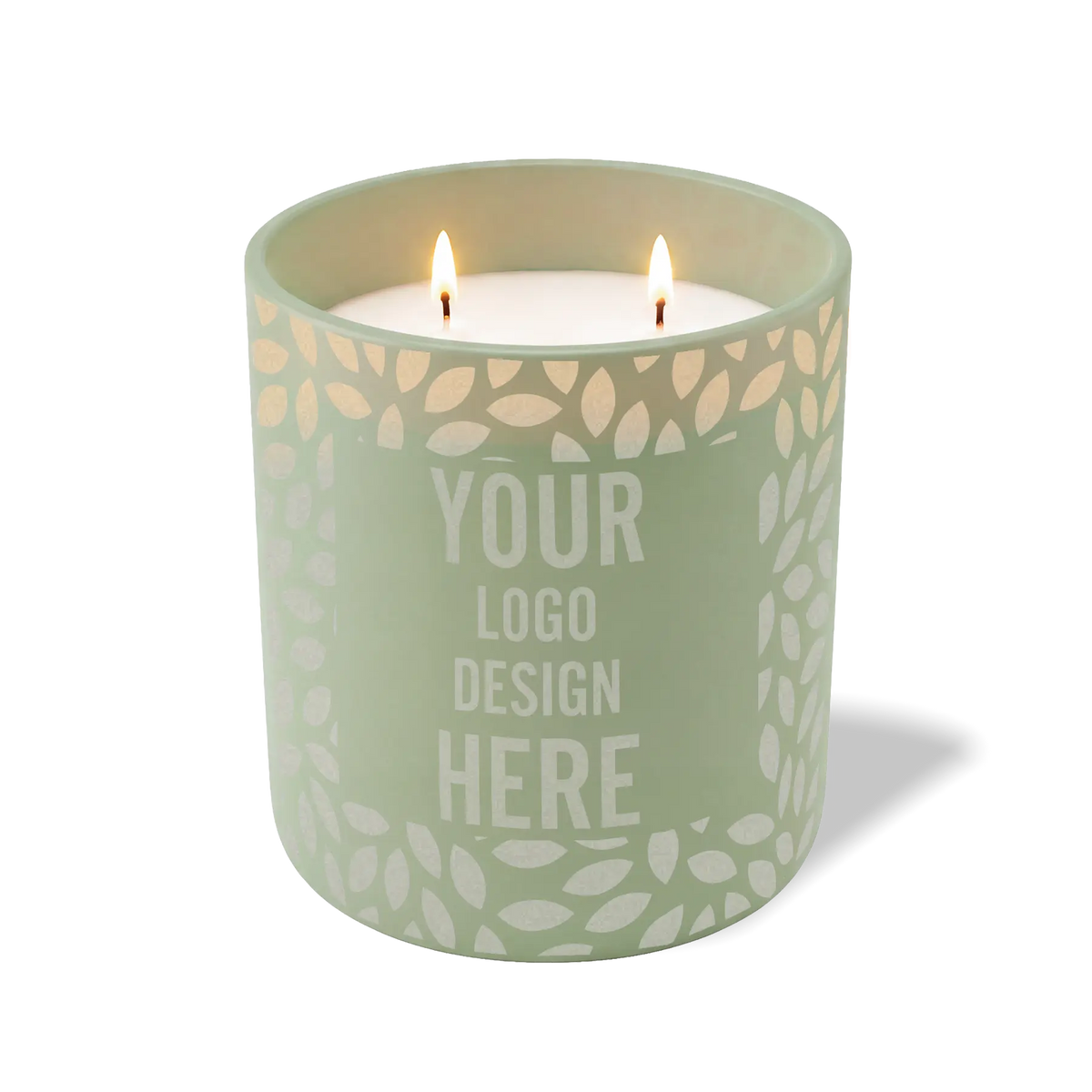 Customized meadow, leafy pattern Wild Journey 12 oz Studio luxury candle with laser etched logo or design
