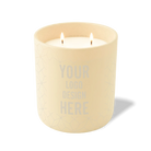 Customized sand, geo lines pattern Wild Journey 12 oz Studio luxury candle with laser etched logo or design