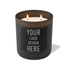 Customized black, wheat pattern Wild Journey 12 oz Studio luxury candle with laser etched logo or design