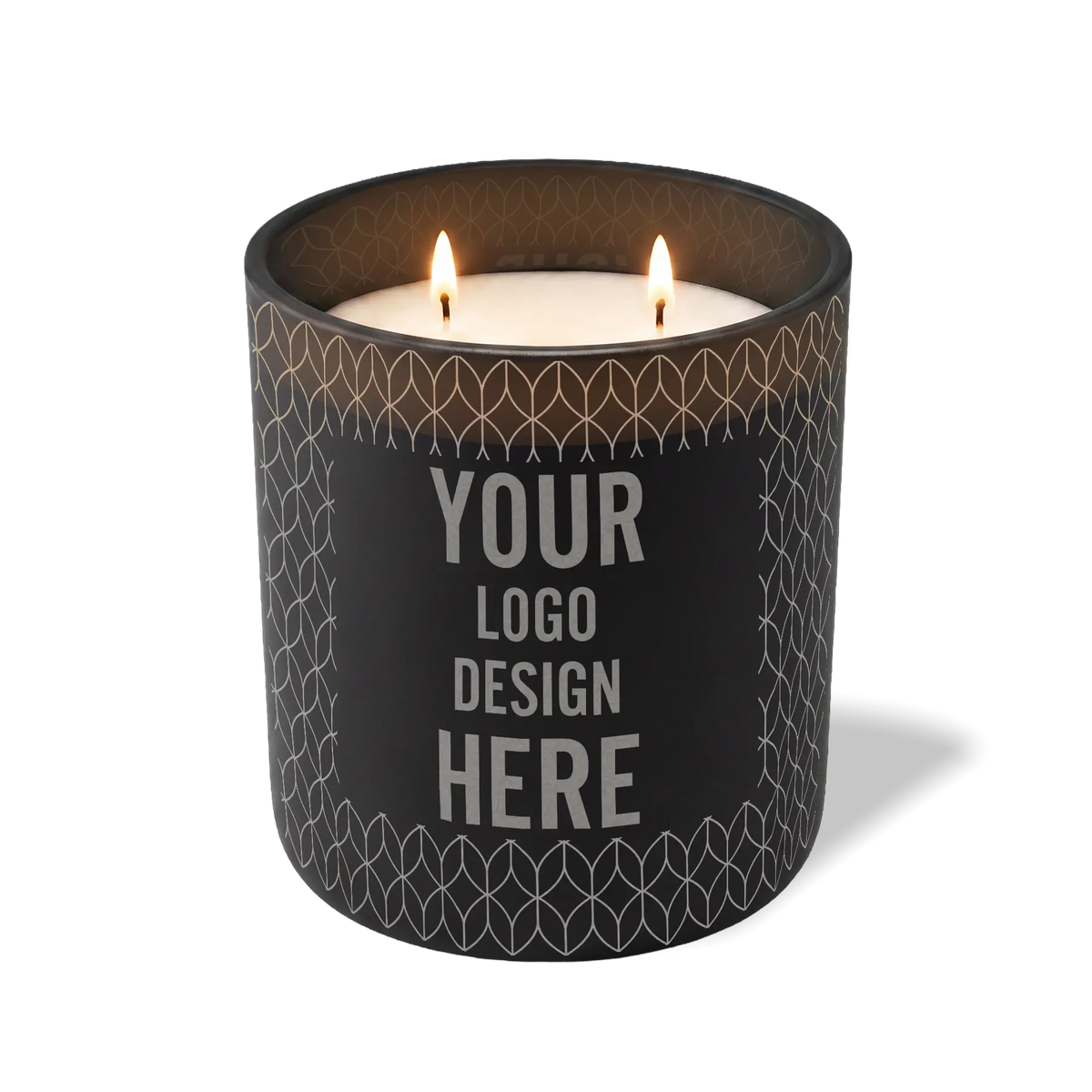Customized black, wheat pattern Wild Journey 12 oz Studio luxury candle with laser etched logo or design