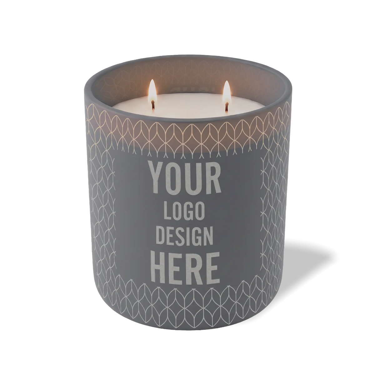 Customized graphite, wheat pattern Wild Journey 12 oz Studio luxury candle with laser etched logo or design