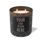 Customized black, petals pattern Wild Journey 12 oz Studio luxury candle with laser etched logo or design