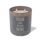 Customized graphite, petals pattern Wild Journey 12 oz Studio luxury candle with laser etched logo or design