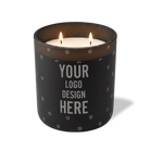 Customized black, spaced flower pattern Wild Journey 12 oz Studio luxury candle with laser etched logo or design