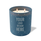 Customized cobalt, spaced flower pattern Wild Journey 12 oz Studio luxury candle with laser etched logo or design
