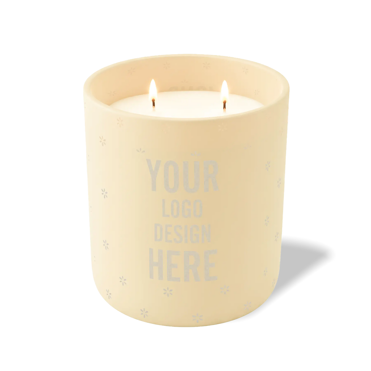 Customized sand, spaced flower pattern Wild Journey 12 oz Studio luxury candle with laser etched logo or design
