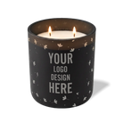 Customized black, floating flower pattern Wild Journey 12 oz Studio luxury candle with laser etched logo or design