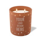 Customized clay, floating flower pattern Wild Journey 12 oz Studio luxury candle with laser etched logo or design