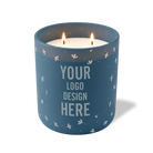 Customized cobalt, floating flower pattern Wild Journey 12 oz Studio luxury candle with laser etched logo or design