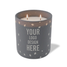 Customized graphite, floating flower pattern Wild Journey 12 oz Studio luxury candle with laser etched logo or design