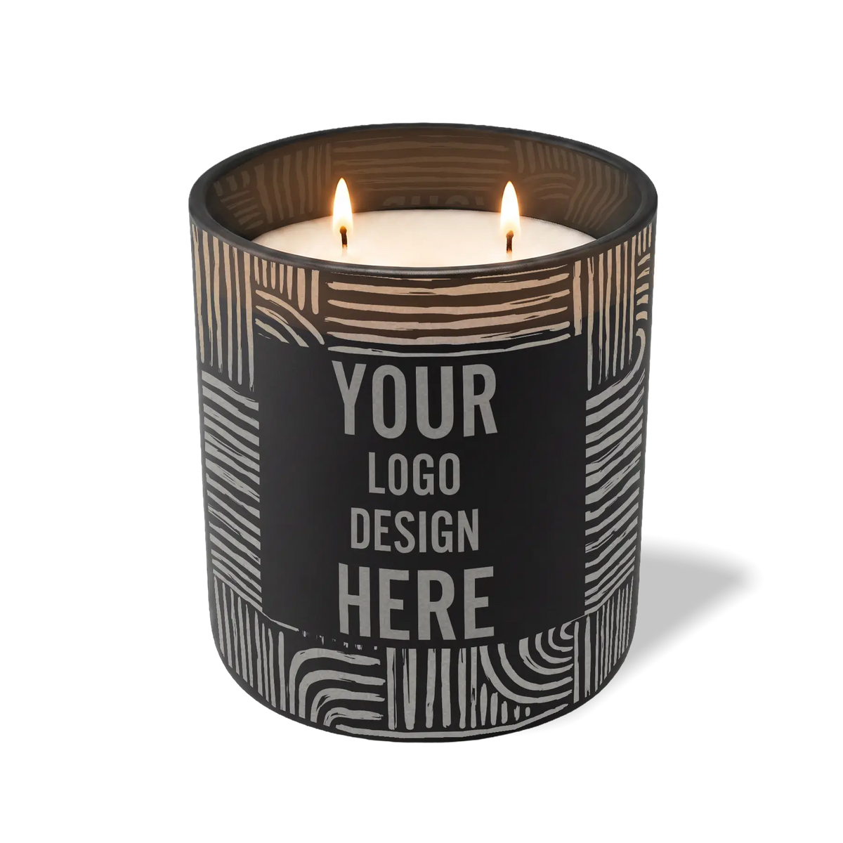 Customized black, poolside pattern Wild Journey 12 oz Studio luxury candle with laser etched logo or design