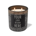 Customized black, poolside pattern Wild Journey 12 oz Studio luxury candle with laser etched logo or design
