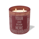 Customized burgundy, poolside pattern Wild Journey 12 oz Studio luxury candle with laser etched logo or design