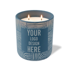 Customized cobalt, poolside pattern Wild Journey 12 oz Studio luxury candle with laser etched logo or design