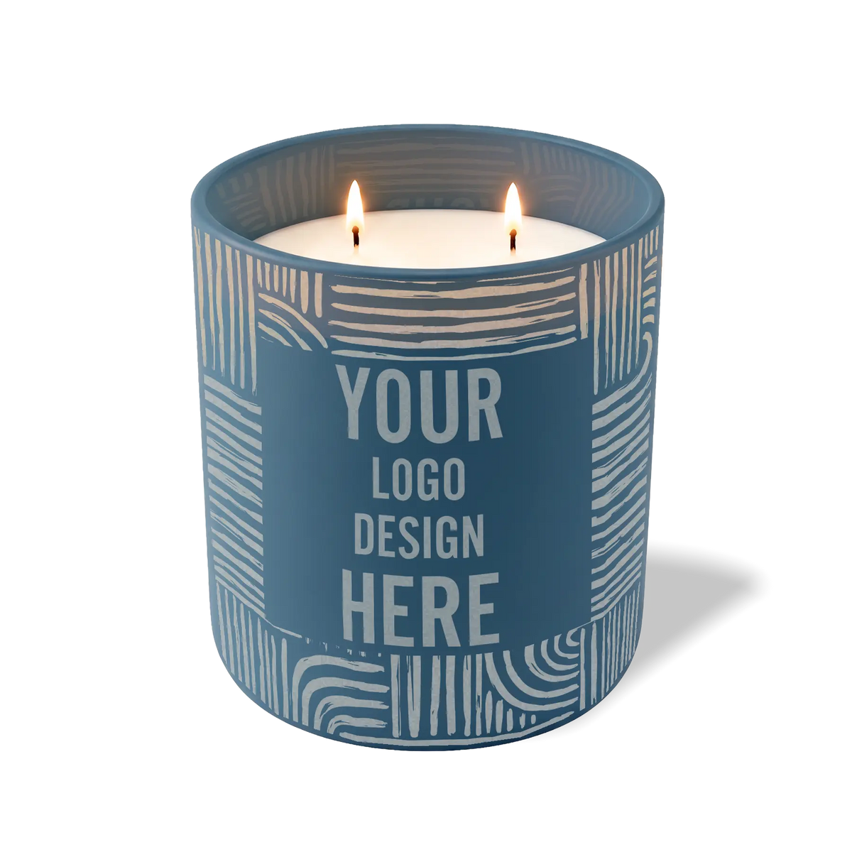 Customized cobalt, poolside pattern Wild Journey 12 oz Studio luxury candle with laser etched logo or design