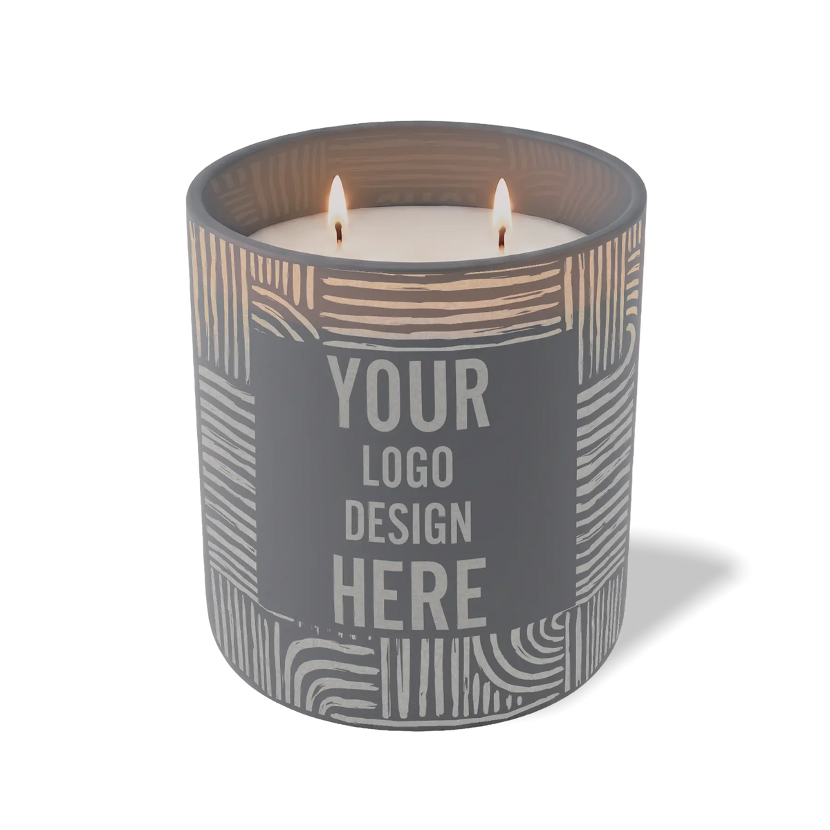 Customized graphite, poolside pattern Wild Journey 12 oz Studio luxury candle with laser etched logo or design