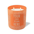 Customized tangy orange, poolside pattern Wild Journey 12 oz Studio luxury candle with laser etched logo or design