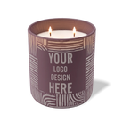 Customized velvet plum, poolside pattern Wild Journey 12 oz Studio luxury candle with laser etched logo or design