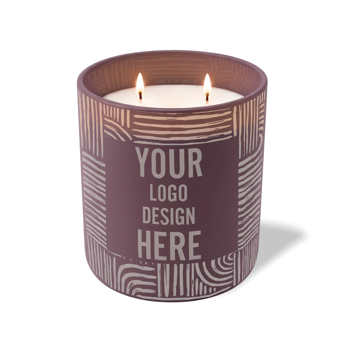 Customized velvet plum, poolside pattern Wild Journey 12 oz Studio luxury candle with laser etched logo or design