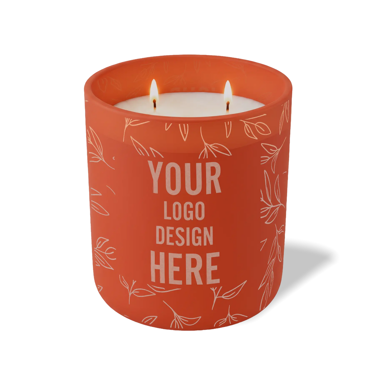 Customized canyon, leafy branch pattern Wild Journey 12 oz Studio luxury candle with laser etched logo or design