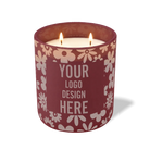 Customized burgundy, groovy pattern Wild Journey 12 oz Studio luxury candle with laser etched logo or design
