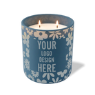 Customized cobalt, groovy pattern Wild Journey 12 oz Studio luxury candle with laser etched logo or design