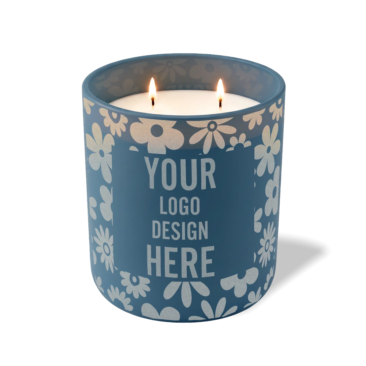 Customized cobalt, groovy pattern Wild Journey 12 oz Studio luxury candle with laser etched logo or design