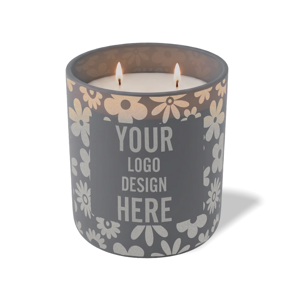 Customized graphite, groovy pattern Wild Journey 12 oz Studio luxury candle with laser etched logo or design