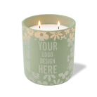 Customized meadow, groovy pattern Wild Journey 12 oz Studio luxury candle with laser etched logo or design