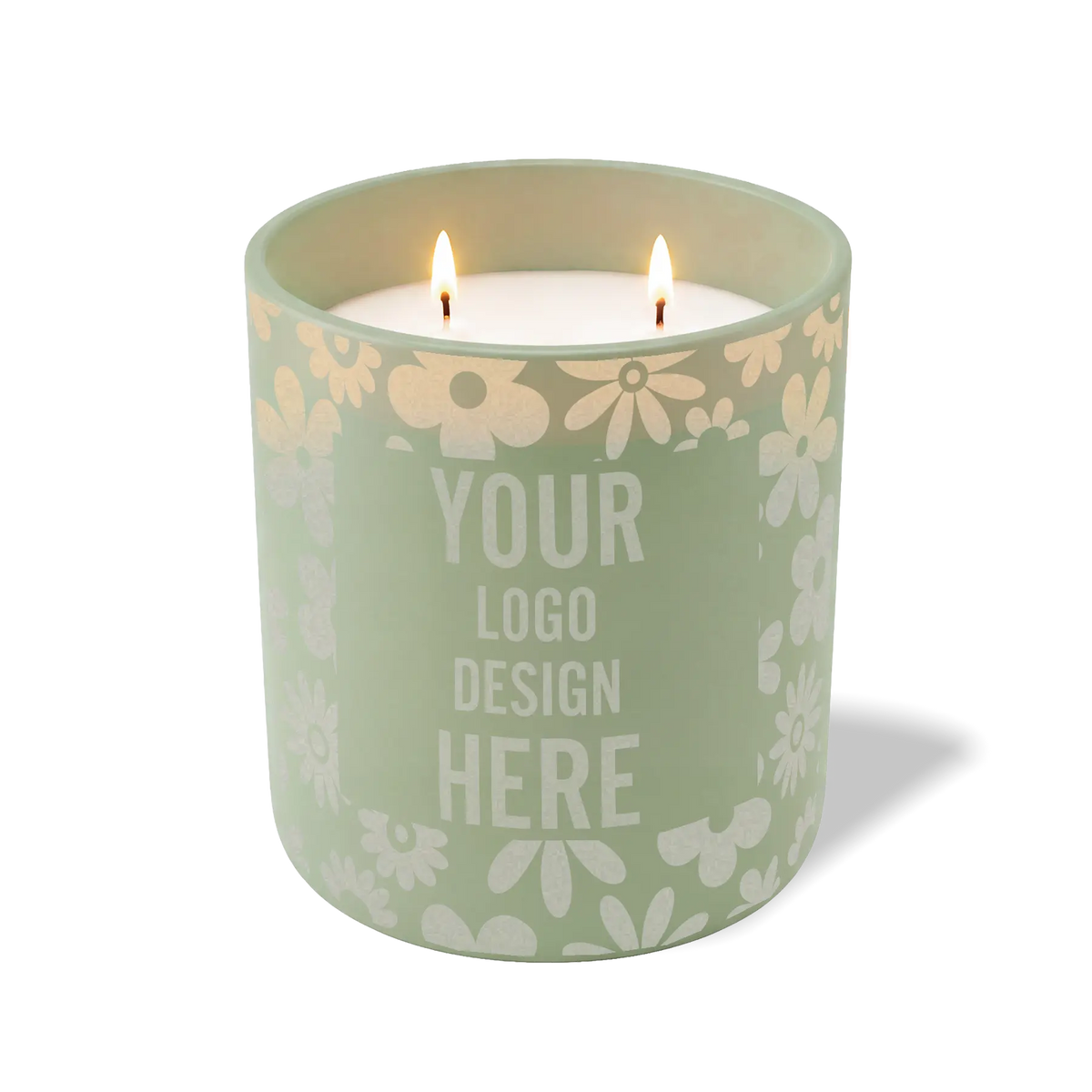 Customized meadow, groovy pattern Wild Journey 12 oz Studio luxury candle with laser etched logo or design
