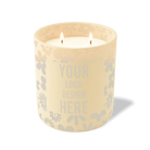 Customized sand, groovy pattern Wild Journey 12 oz Studio luxury candle with laser etched logo or design