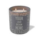 Customized graphite, paisley pattern Wild Journey 12 oz Studio luxury candle with laser etched logo or design