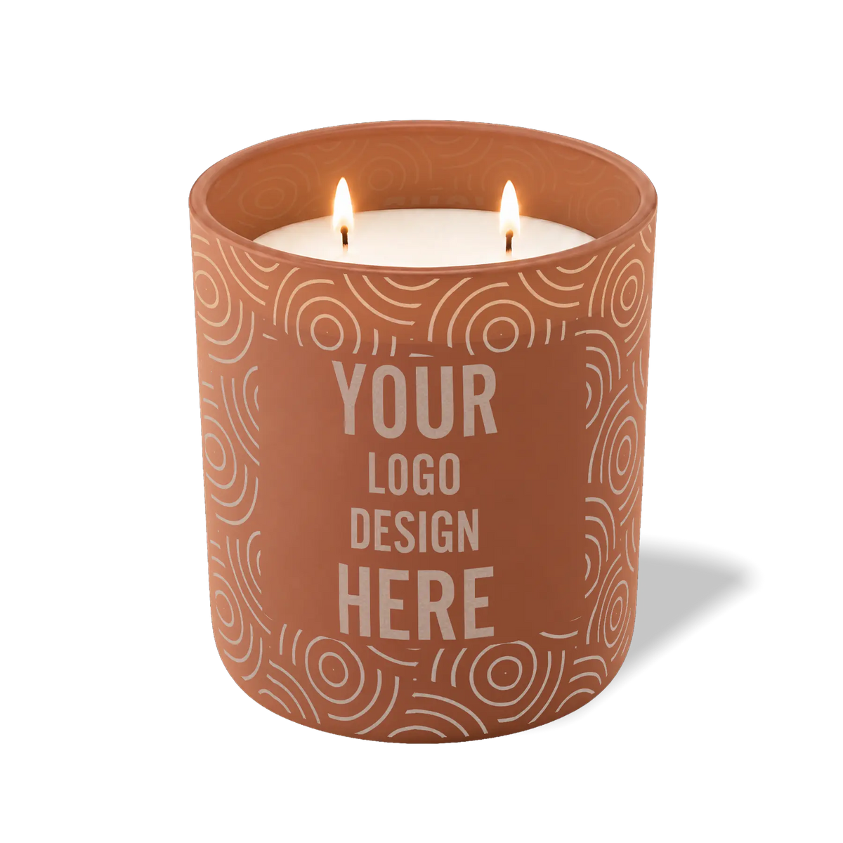 Customized clay, vinyl pattern Wild Journey 12 oz Studio luxury candle with laser etched logo or design