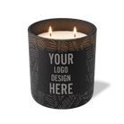 Customized black, scratch pattern Wild Journey 12 oz Studio luxury candle with laser etched logo or design