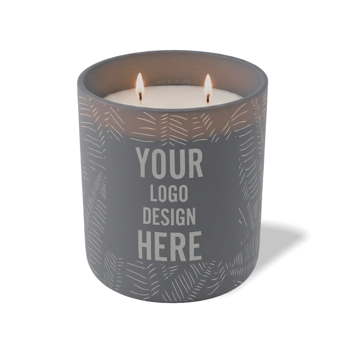 Customized graphite, scratch pattern Wild Journey 12 oz Studio luxury candle with laser etched logo or design